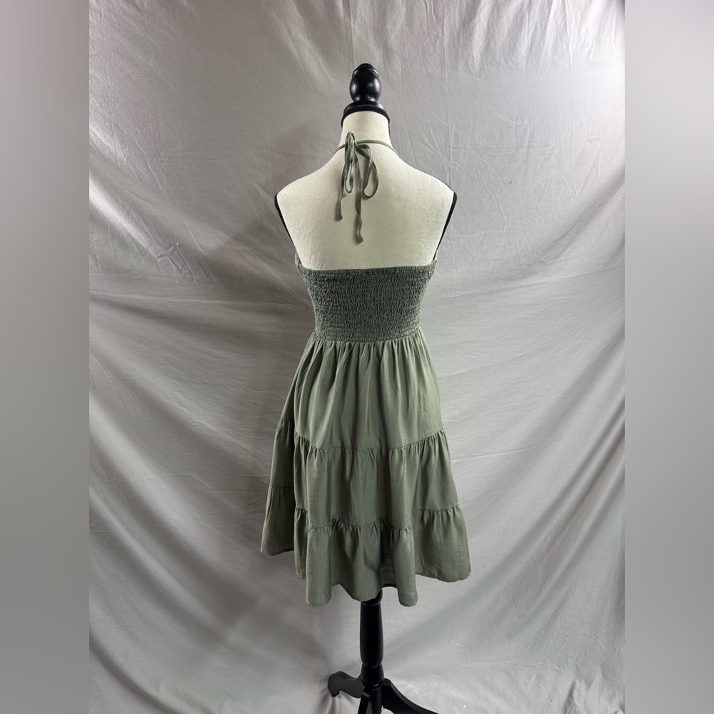 Shirred Pleated Bust Halter Mini Dress - Picture 8 of 8